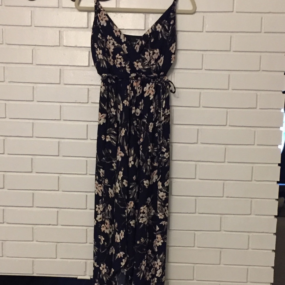 Aqua high-low maxi dress